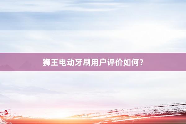 狮王电动牙刷用户评价如何？