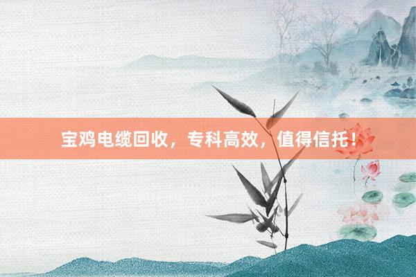 宝鸡电缆回收，专科高效，值得信托！